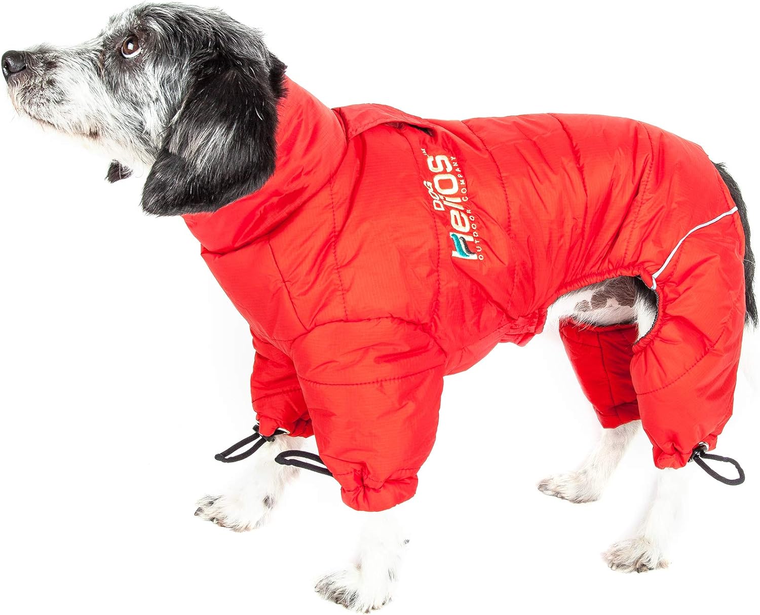 DOGHELIOS 'Thunder-Crackle' Full-Body Bodied Waded-Plush Adjustable and 3M Reflective Pet Dog Jacket Coat w/ Blackshark Technology, Large, Grenadine Red