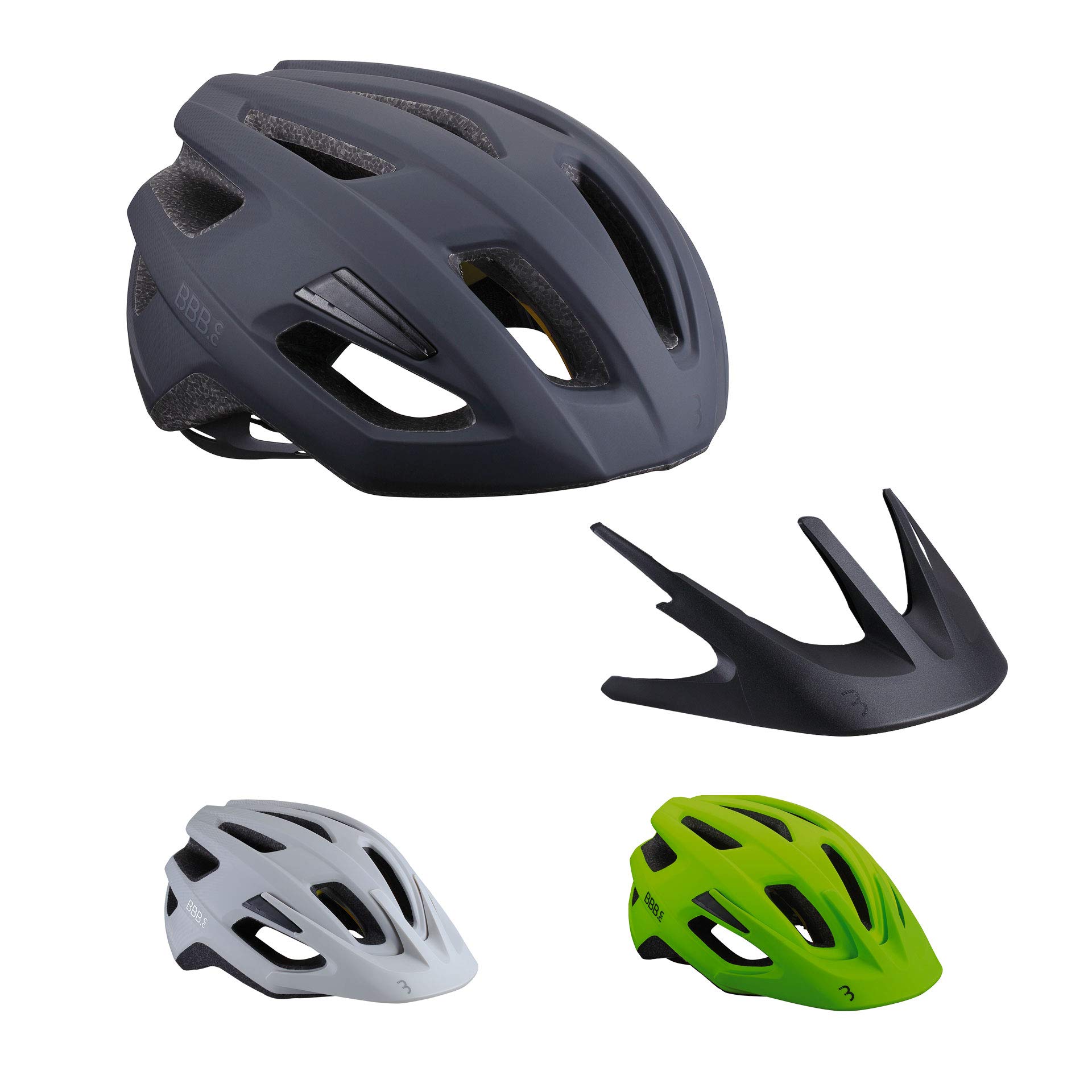 BBB Cycling BHE-22 Dune Helmet with Removable Visor for Urban Cycling, S (52-55cm), matt black