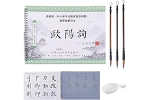 AHANDMAKER Chinese Water Writing Calligraphy Set Reusable Calligraphy Water Paper No Ink Chinese Calligraphy Paper Chinese Characters Practice Book for Home School