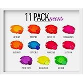 Eye Candy Pigments Neon Mica Pigment Powder Set - Mica Powder for Epoxy Resin Art - Woodworking - Nail Polish - Bath Bombs - Pigment Powder Variety Pack - 55g - Non-Toxic