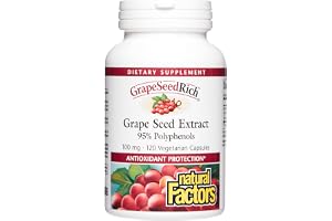 Natural Factors, GrapeSeedRich Grape Seed Extract, Antioxidant Support for Healthy Inflammatory Response, 120 Capsules