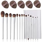 Makeup Brushes 14-Piece Premium Synthetic Makeup Brush Set Foundation Powder Contour Concealers Eyeshadow Blending Liner Makeup Brush Kit with Powder Puffs & Brush Bag
