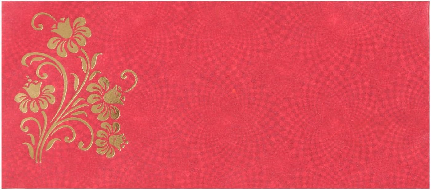 Akaas Merchandise Long Maroon Tree Design Envelope (Pack of 12)