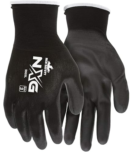 MCR Safety 9669L NXG Work Gloves 13 Gauge Black Nylon Shell Black