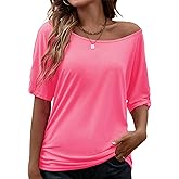 Smile Fish Women Casual Oversized Sexy Lips Print Off Shoulder T-Shirt