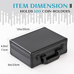 Metal Coin Case Contains 40 Pcs Clear Plastic Coin
