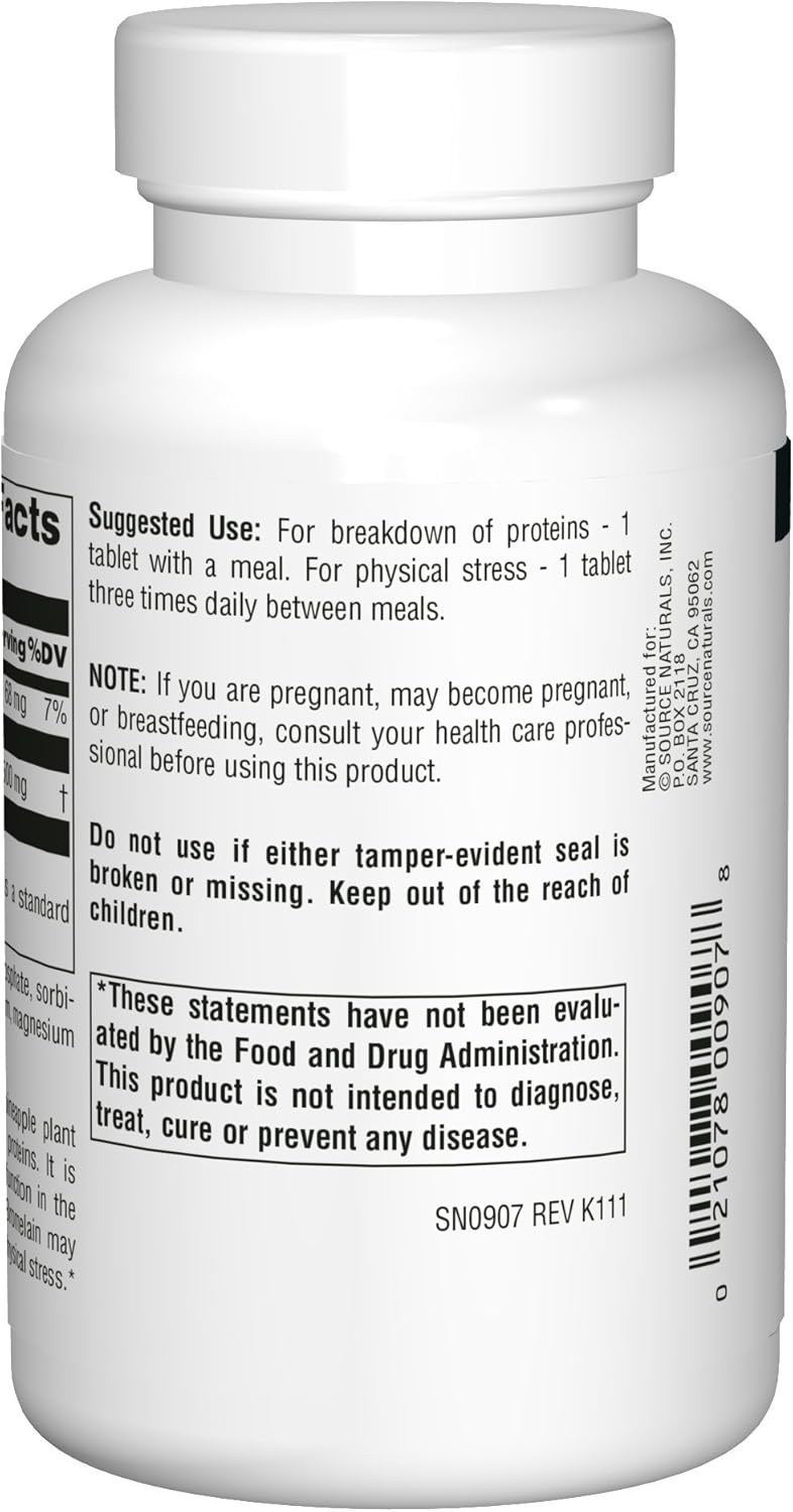 Source Naturals Bromelain 500mg Proteolytic Enzyme Supplement - 120 Tablets (Pack of 2): Health & Personal Care
