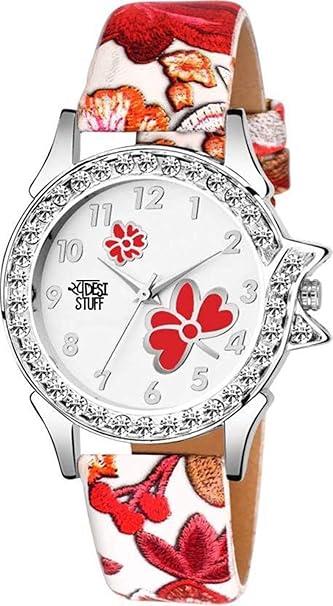 SWADESI STUFF Leather Strap Analogue White Dial Watch for Women and Girls