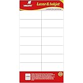 Dimatic 25 Sheets, 350 Adhesive Labels | White Printable Stickers for Laser & Inkjet Printers |Strong Adhesion, Easy to Use, Professional Finish|Template Included