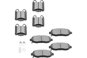 BRAKEUS D619 D771 Front Rear Disc Ceramic Brake Pad Set w/Hardware For Lexus GS300 1998-2005,For Lexus GS400 1998-2000,For Lexus GS430 2001-2005,For Lexus IS300 2001-2005,For Lexus SC430 2002-2010