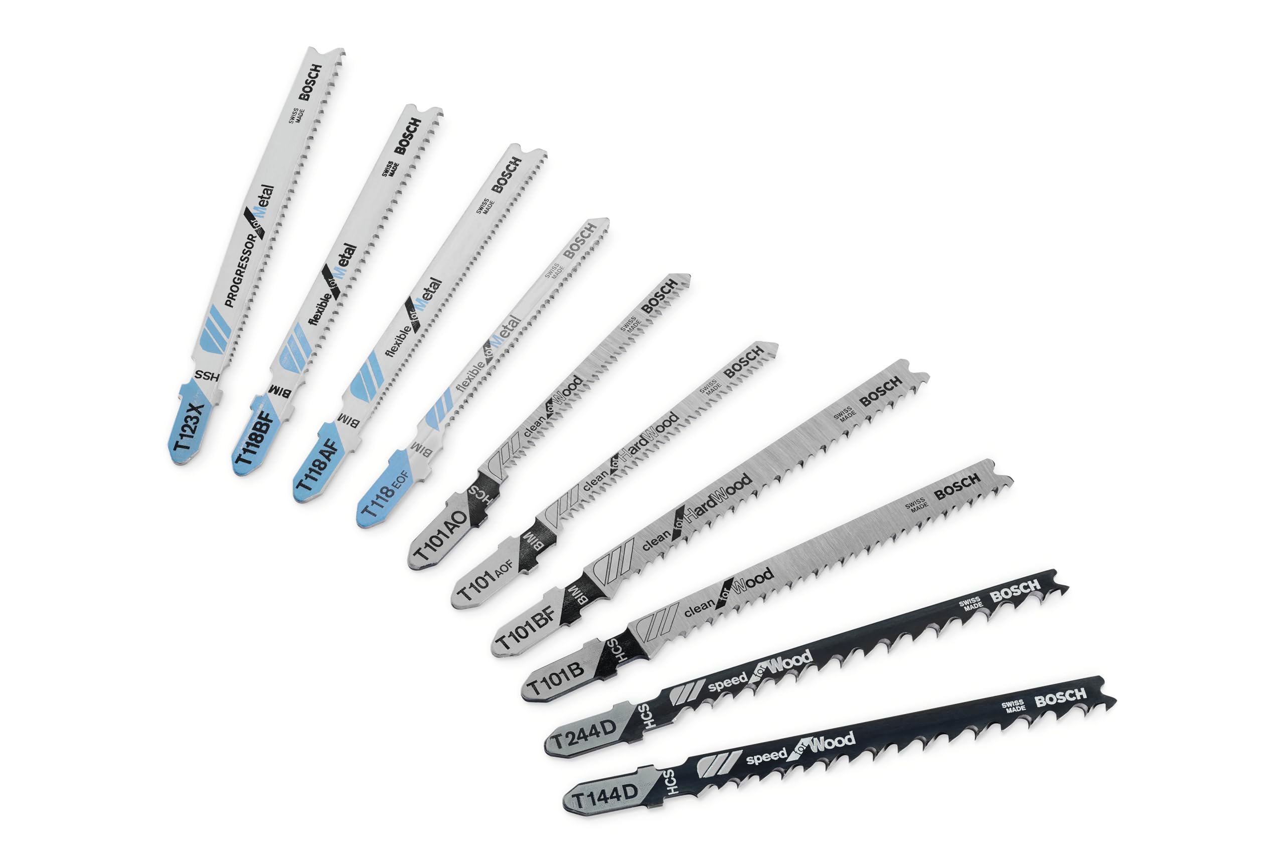 Bosch 10-Piece Basic for Wood and Metal Jigsaw Blade Set (for Wood and Metal, Accessories for Jigsaws)
