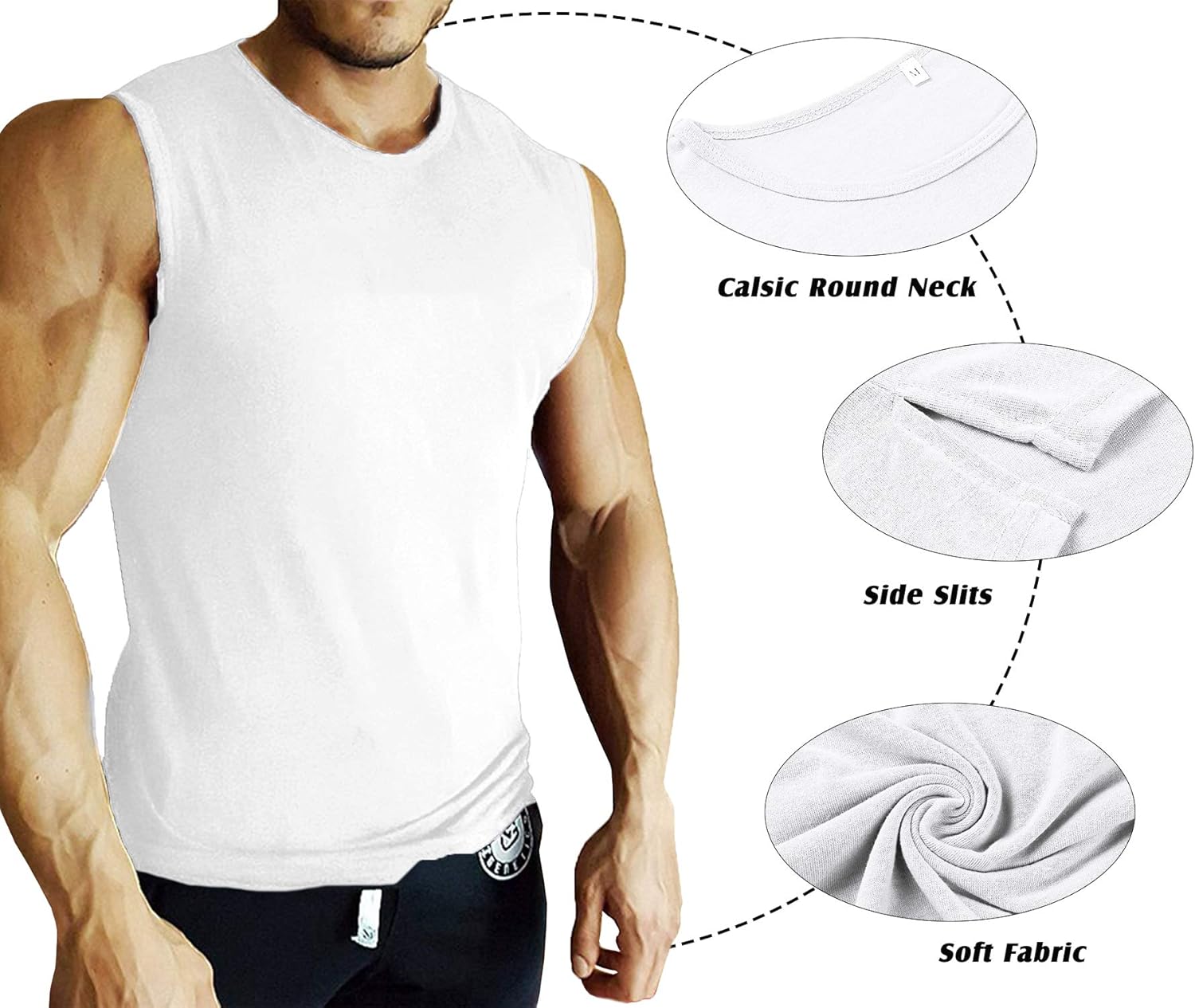 LecGee Men's 3 Pack Gym Tank Tops Sleeveless Workout Muscle Tee Fitness Bodybuilding Shirts…: Clothing