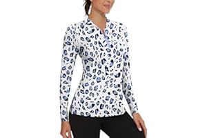 Soneven Womens Long Sleeve Golf Shirts Moisture Wicking V Neck Golf Polo Shirts Collarless Tennis Shirts