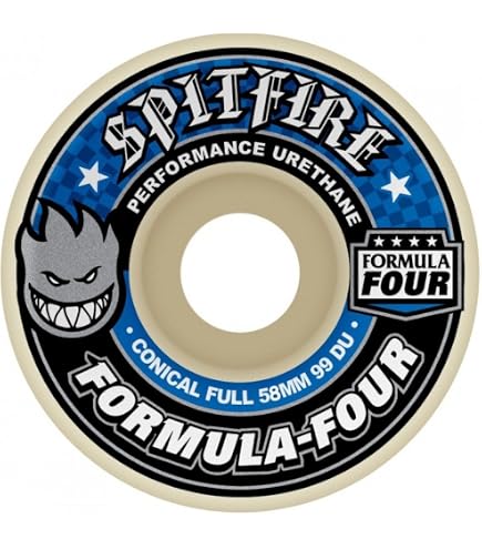 Amazon.com : Spitfire Formula 4 99d Conical Full 53mm White W/Blue