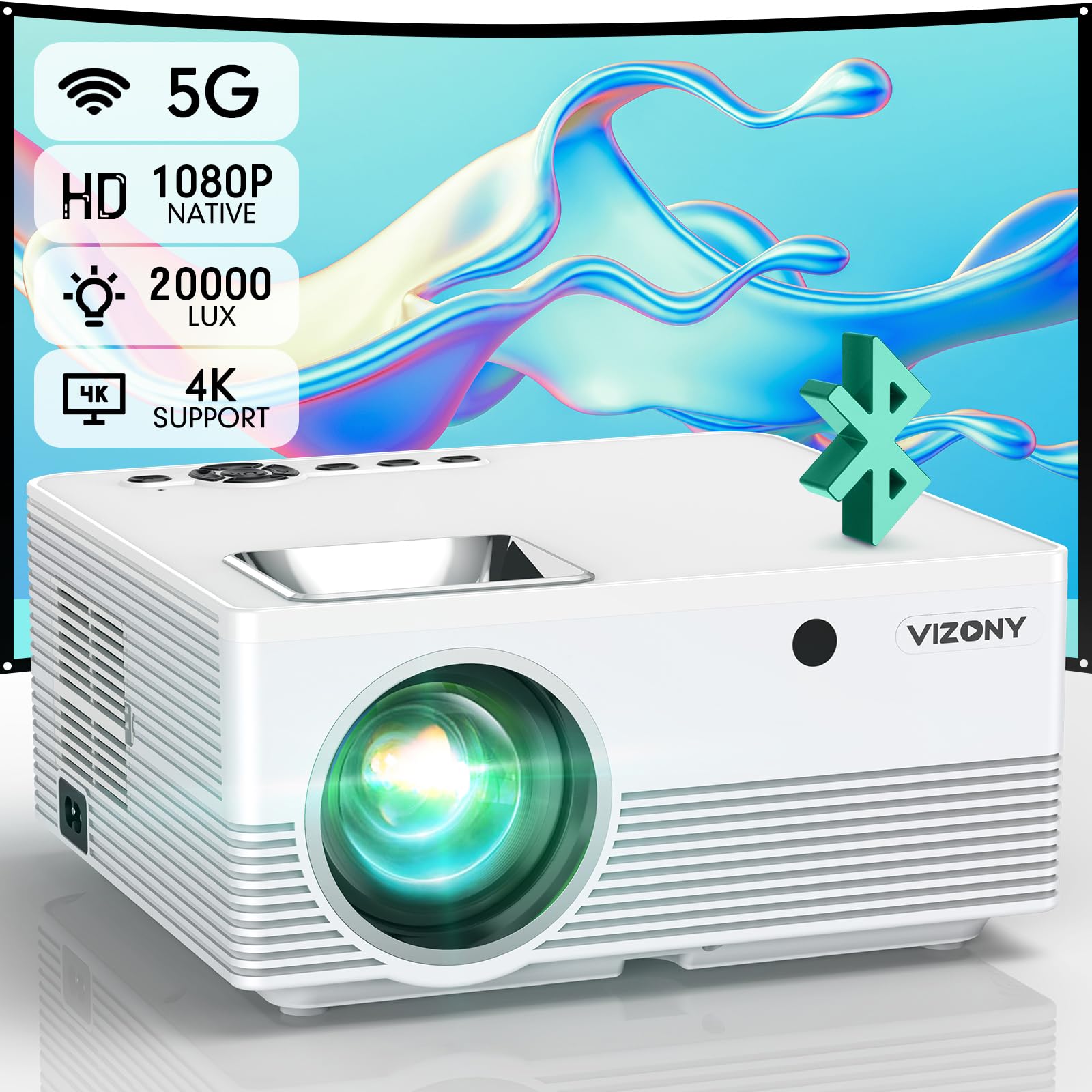 XGODY Sail2 Smart Proiettore Full HD Android 11 – 600 ANSI, Nativo 1080P, Supporto 4K, Autofocus, Wifi, Bluetooth