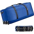 Finnhomy 120L Foldable Rolling Duffel Bag with 3 Wheels, Light Weight Travel Duffel bag with Large Loading Capacity, 32 inch Rolling Duffel bag with Shoulder Strap for Travel Camping Sports