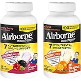 Airborne 1000mg Vitamin C + Zinc Immune Support Supplement Chewable Tablets, Very Berry & Citrus Flavor with Powerful Antioxidants Vitamins A C & E, 116 Chewable Tablets (Very Berry + Citrus)
