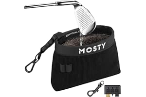 MOSTY Golf Club & Ball Cleaner Bag,Durable Golf Club Cleaning Kit and Ball Washer Pouch,Club Cleaner for Golf Bag, Golf Gifts for Men Women Golfers Him Unique, Essential Golf Accessories