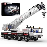 Mould King 17075 LTM 1110 Crane Building Block Kits, APP/Remote Control Engineering Truck Construction Kit with 8 Motors, Gif