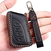 EASYANT Leather Car Key Fob Cover for Lexus 2021-2025 ES RX 350 Compatible with Lexus New LS NX Key Shell Case Black