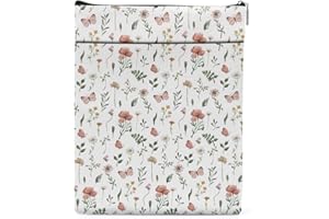 QINGTAI Wildflower Book Sleeve Aesthetic Book Cover Book Lovers Gifts Book Pouch Book Club Gifts Bookish Gifts Book Protector Book Gifts for Readers Women Girls Sister Christmas Graduation Birthday Gifts