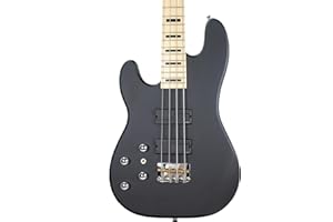 Sawtooth, 4-String Rebel24 Series Left Handed Satin Black 24 Fret Electric Bass Guitar w Fishman Fluence Pickups and Padded Gig Bag, (ST-PB24-LH-SBK)