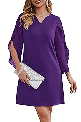 RUMIA Cocktail Dresses for Women Flutter 3/4 Sleeve