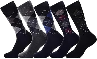 Dress Socks for Men- 5 Pack Mens Argyle 