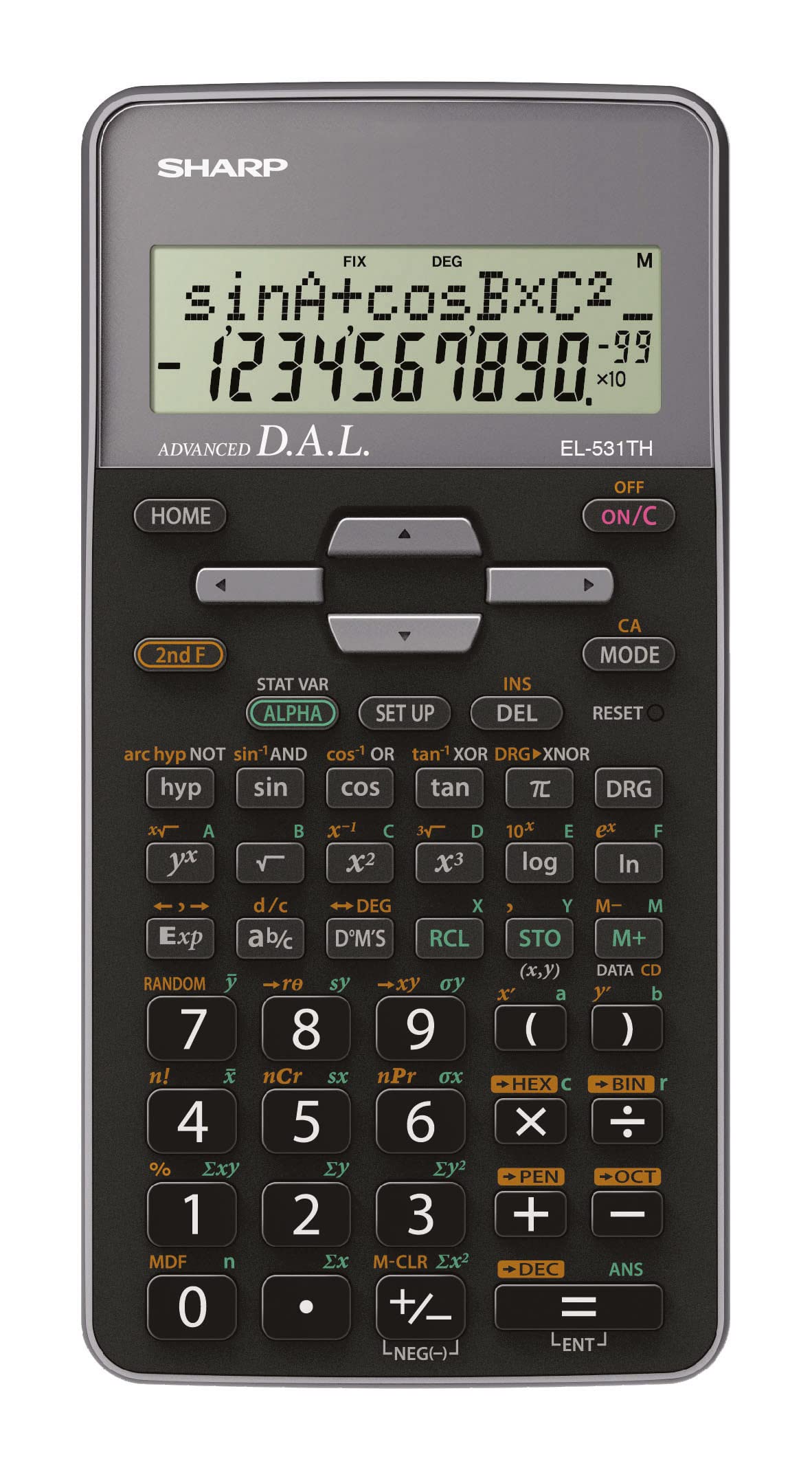 Sharp EL-531TH Scientific Calculator with D.A.L. Input Battery Operated Silver grey