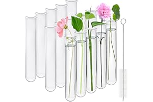 Akamino 15 Pcs Clear Test Tubes for Plant Propagation Station, Acrylic Test Tubes for Scientific Experiments,20 ml Round Bottom Test Tubes for Hydroponic Flowers Home Office -0.78" Diameter