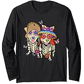Sugar Skull Mexican Dachshund Bone Halloween Day Of Dead Long Sleeve T-Shirt