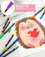 Ohuhu 36 Colour Dual Tip Brush Pens Fineliner Art Markers Set Maui Black view 4