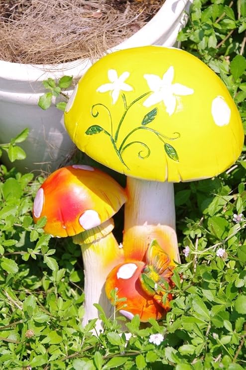 Amazon Co Jp きのこ 置物 ガーデニング お庭に 可愛い アクセント ホーム キッチン