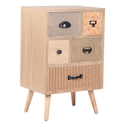 title=VIVA HOME Cassettiera in legno, 40 x 30 x 64 cm, armadio di stoccaggio per