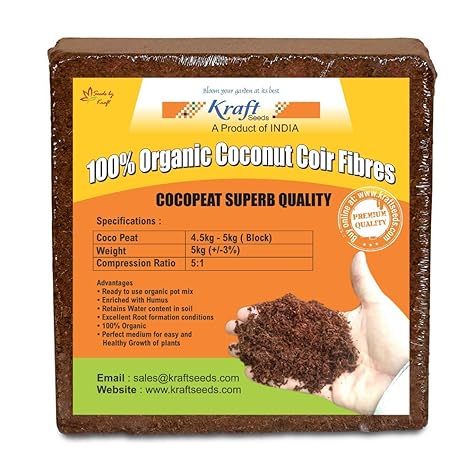 Gate Garden! Cocopeat Brick 5 Kg Block for Gardening and Plants, Expands into Coco Peat Powder with Gardening Tool - Hand Trowel/Transplanter/Hand Soil Shovel (Weight: 4.5 to 5 Kg)