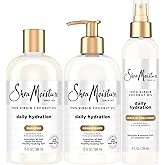 SheaMoisture Shampoo & Conditioner + Leave-in Treatment, Daily Hydration with Coconut Oil, Hair Detangler, Frizz Control, Cruelty-Free (3 Piece Set)