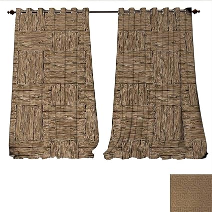 Amazon Com Window Curtain Fabric Wooden Texture Pattern In