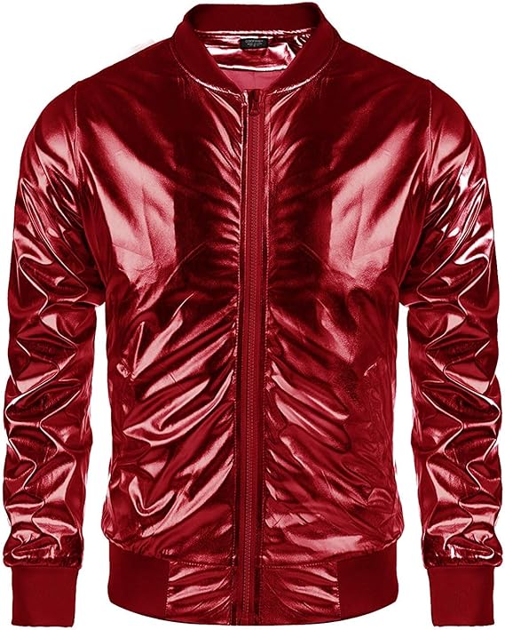 Glitzer Bomberjacke Herren Mit Pailletten - Metallic Partyjacke Für Disco & Karneval
