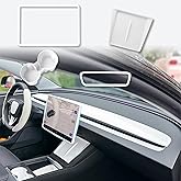 YJMOTOR 4PCS Center Console Wireless Charger Mat Silicone for 2025 Tesla New Model Y Juniper Cup Holder Insert, Screen Edge P