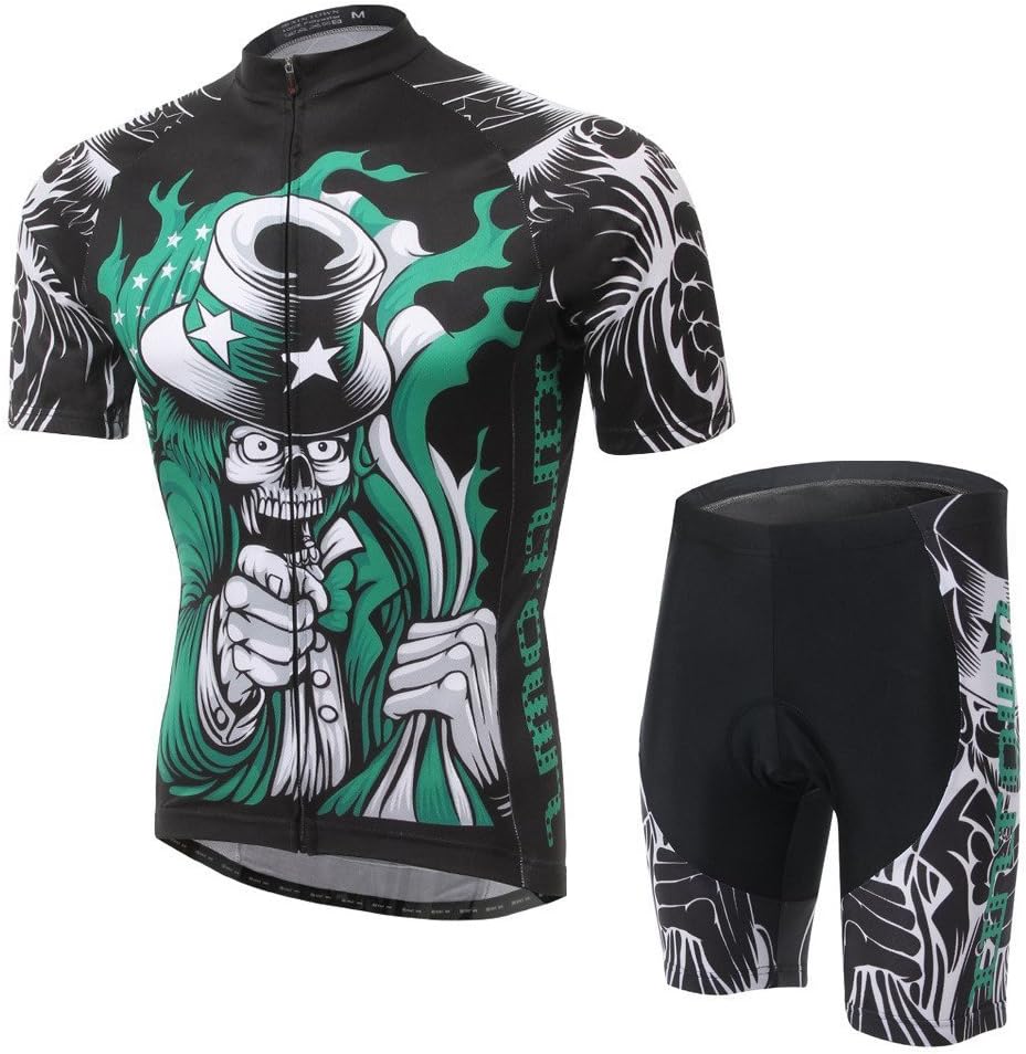 TeyxoCo Men Necromancer Cycling Gel Pad Jersey Set