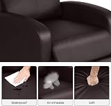 Yaheetech Recliner Armchair Brown PU Leather Footrest Adjustable Backrest Sofa view 8