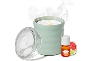 Lifelines Flameless Candle Aromatherapy Essential Oil Diffuser with ClickWick Essential Oil Blend - Cordless & Waterless Diffuser for Home - Scented Electric Candles Blow Out Flame - Green Bubble