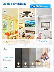 JOFIOS Ceiling Fans with Lights,19.7" Flush Mount