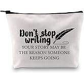 G2TUP Creative Writer Gift Don’t Stop Writing Makeup Bag Future Author Cosmetic Bag Novelist Gift Writer Appreciation Gift Zi