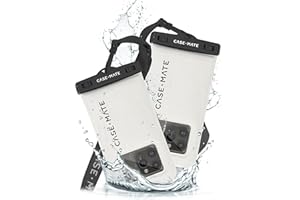 Case-Mate 2 Pack IP68 Waterproof Phone Pouch - Floating Waterproof Phone Case w/Crossbody Lanyard - Beach Cruise Ship Travel Essentials - Compatible w/All Devices, Touchscreen Friendly - Sand Dollar