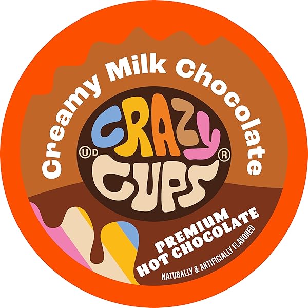 CRAZY CUPS CREAMY MILK CHOCOLATE HOT CHOCOLATE PODS FOR KEURIG K CUPS BREWERS, SINGLE SERVE MILK HOT COCOA PODS, 22 COUNT