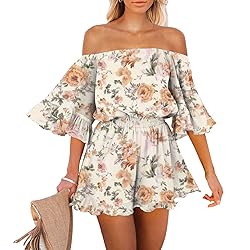Fixmatti Women's Shorts Jumpsuit Off Shoulder Short