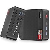 BOSGAME P4 Mini Gaming PC - AMD Ryzen 7 5825U, 32GB DDR4 RAM, 1TB NVMe SSD, Dual 2.5GbE LAN Ports,WiFi 6E/BT 5.2, 4K Triple D