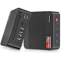 BOSGAME P4 Mini Gaming PC - AMD Ryzen 7 5825U, 32GB DDR4 RAM, 1TB NVMe SSD, Dual 2.5GbE LAN Ports,WiFi 6E/BT 5.2, 4K Triple D