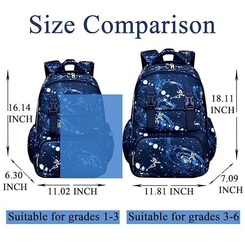 Galaxy Backpack For Kids - Water Resistant School Bag With Star Print, Lightweight, Multiple Pockets, 30x18x46cm - View #13